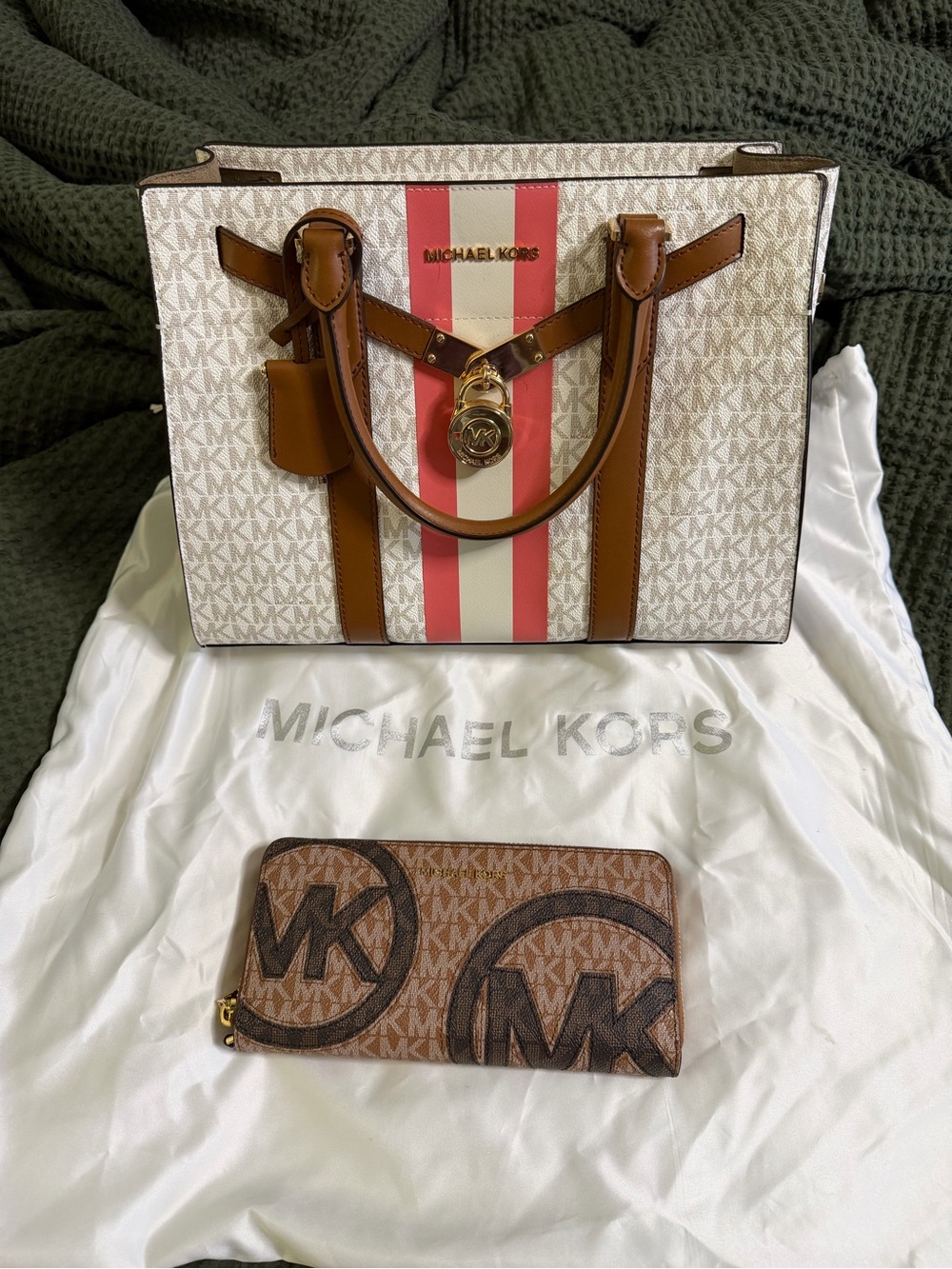 Michael Kors Hamilton Satchel and Michael Kors Jet Set Zip Around Wallet